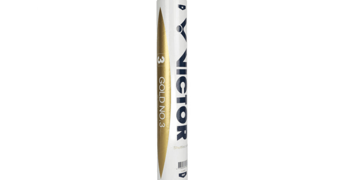 Victor Gold No.3 Duck Feather Shuttlecocks - Speed 77 - front view on white background