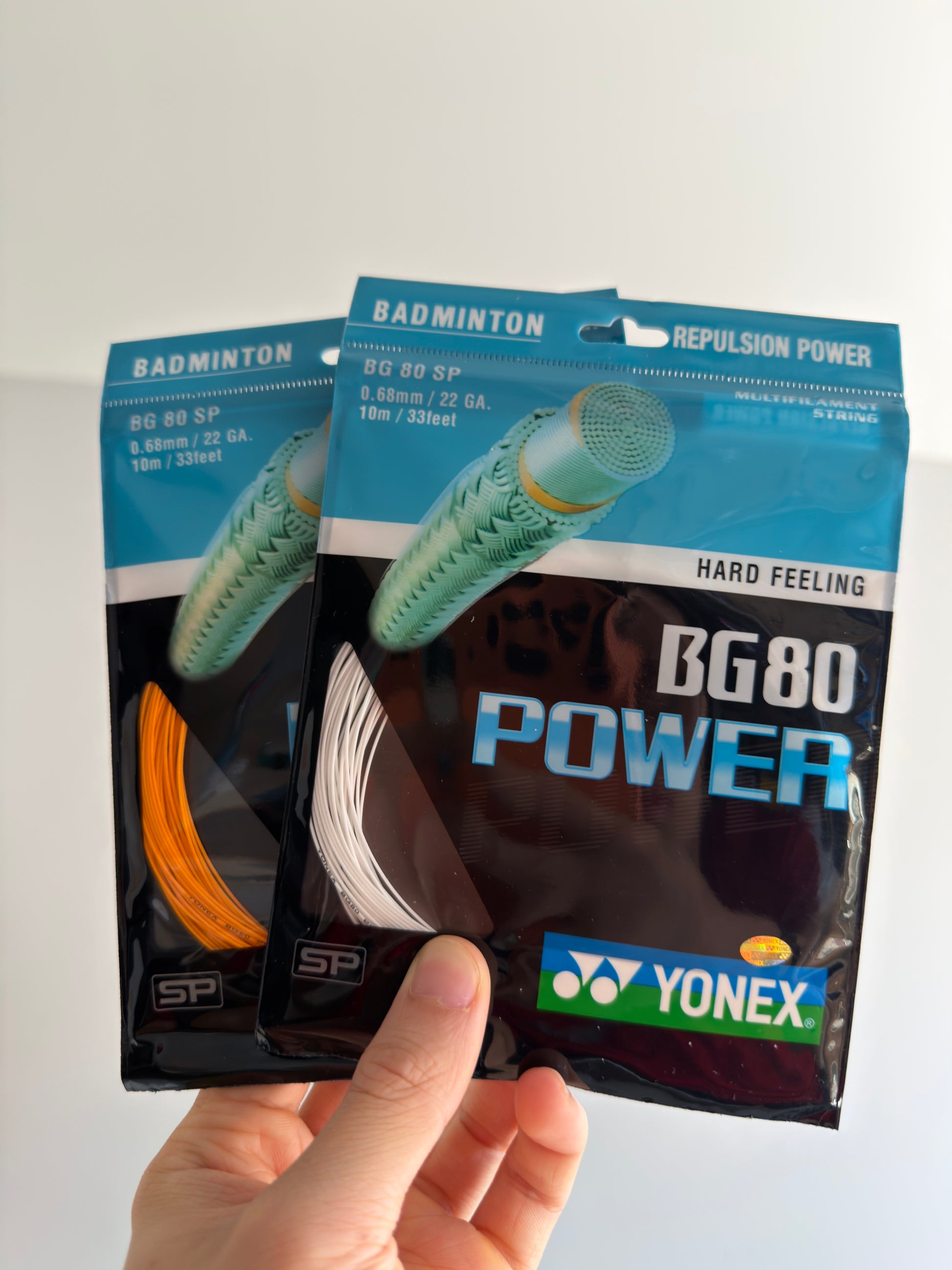 Yonex BG-80 Power badminton string, 10m set, 0.68mm gauge