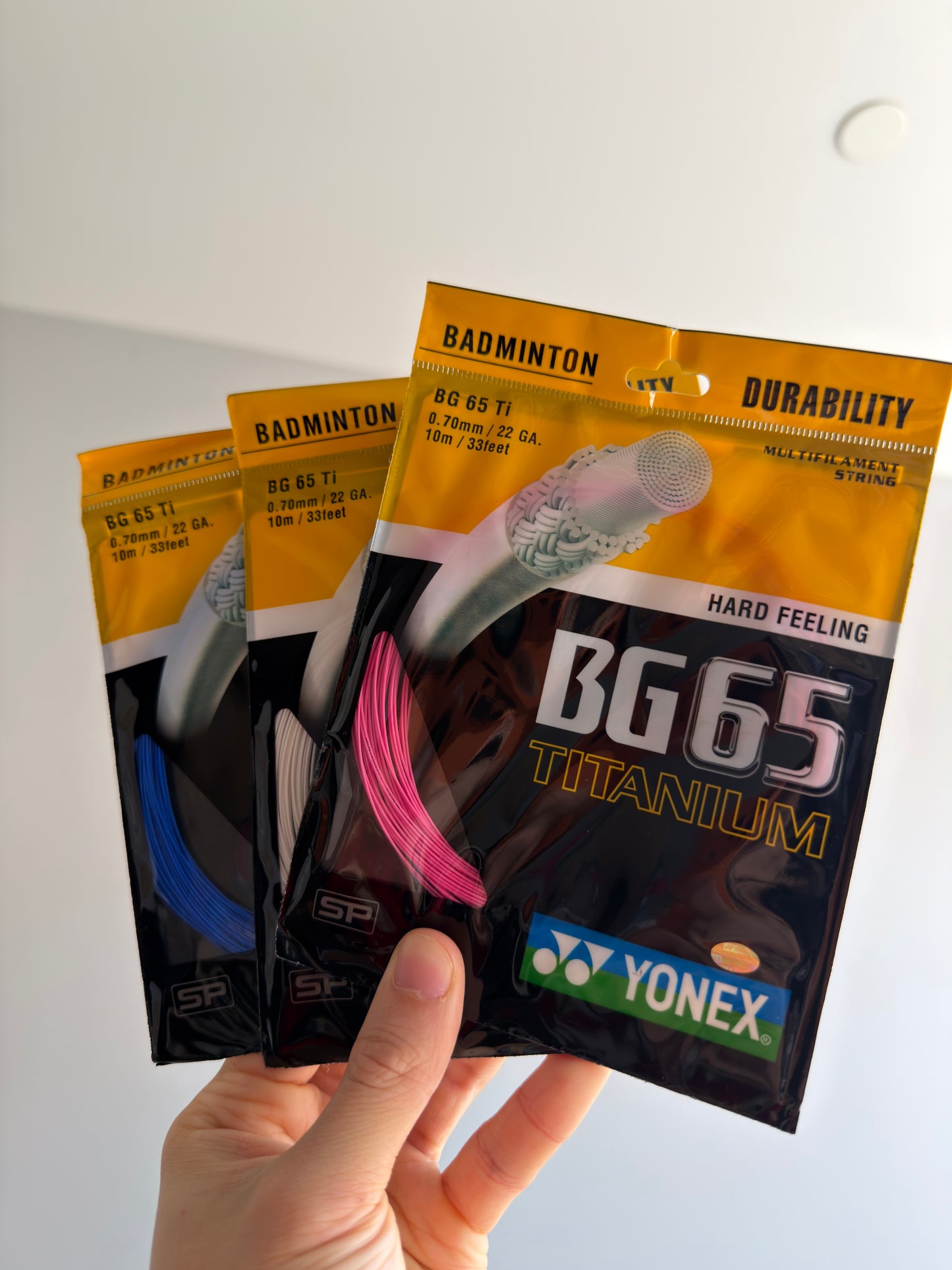 Yonex BG-65 Ti badminton string, 10m set, 0.70mm gauge — image 6