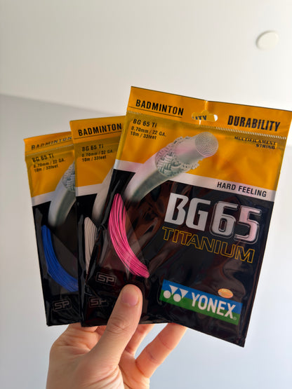 Yonex BG-65 Ti badminton string, 10m set, 0.70mm gauge — image 6
