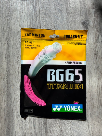 Yonex BG-65 Ti badminton string, 10m set, 0.70mm gauge — image 2