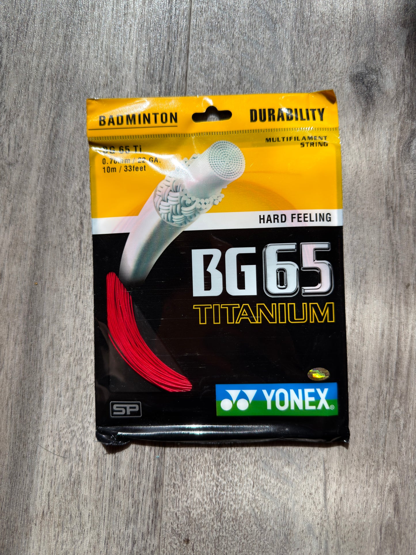 Yonex BG-65 Ti badminton string, 10m set, 0.70mm gauge