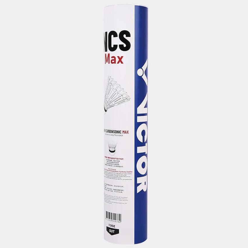 Victor NCS MAX shuttlecock with carbon fiber stem, feather-style flight, and improved durability