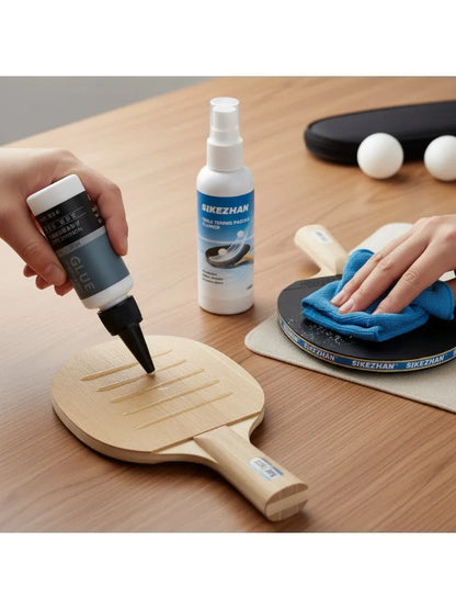 Table Tennis Racket Glue & Cleaner Bundle - 30ml Glue + 100ml Cleaner