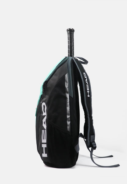 HEAD Tour Team 25L Tennis Backpack - 2 Racket + Shoe Compartment - Black