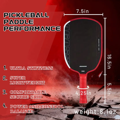 Agassi Pro IV Pickleball Paddle - 16mm Core T700 Carbon Fibre
