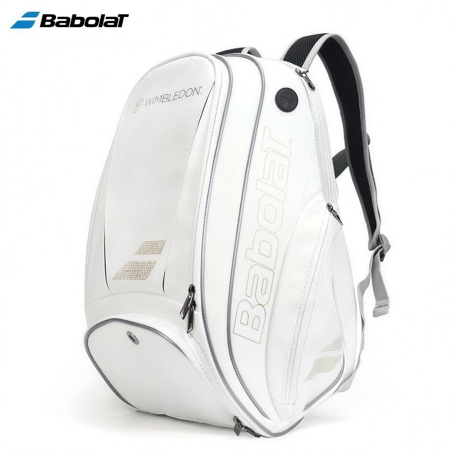 Babolat Pure Wimbledon tennis backpack, front three-quarter view