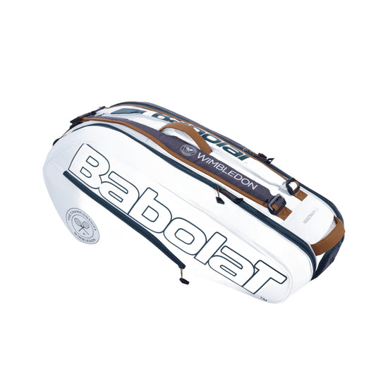Babolat Wimbledon Pure 6-Racket Bag (White/Grey) — front view on white background