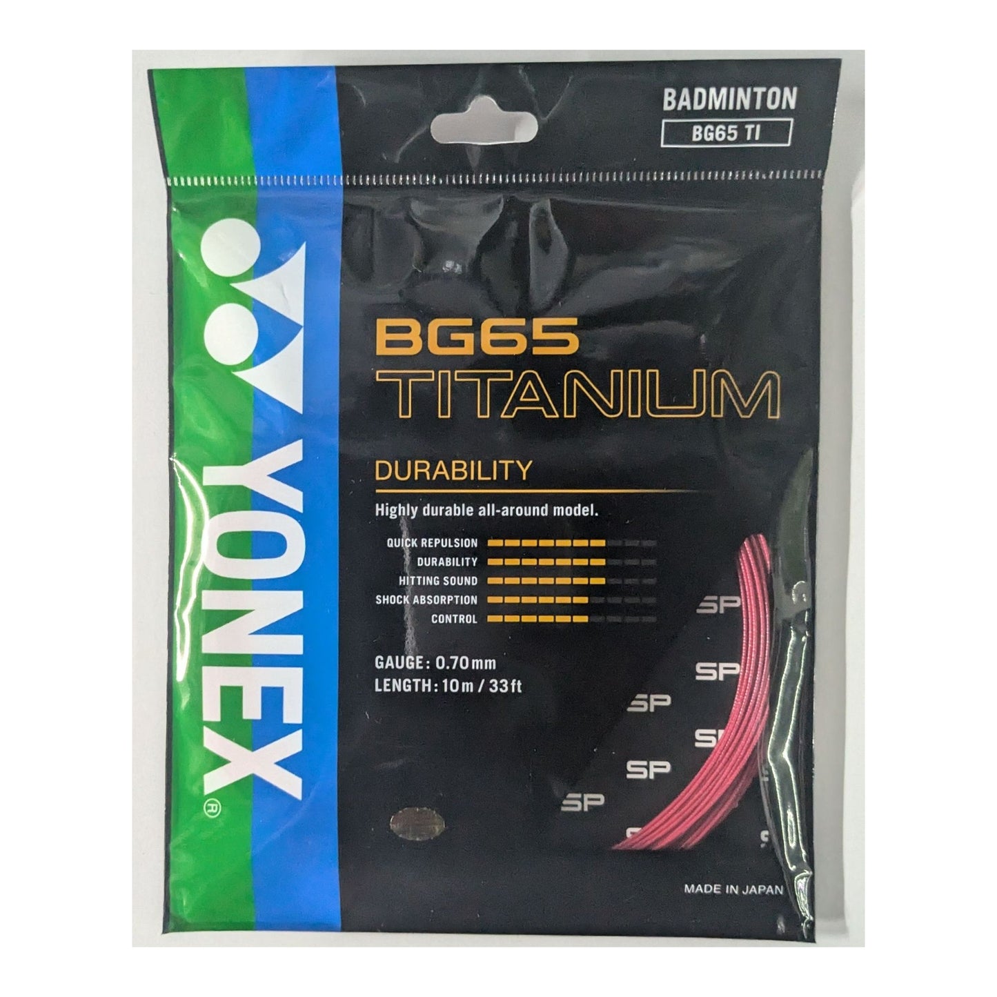Yonex BG-65 Ti Badminton String – 10m Set – Red