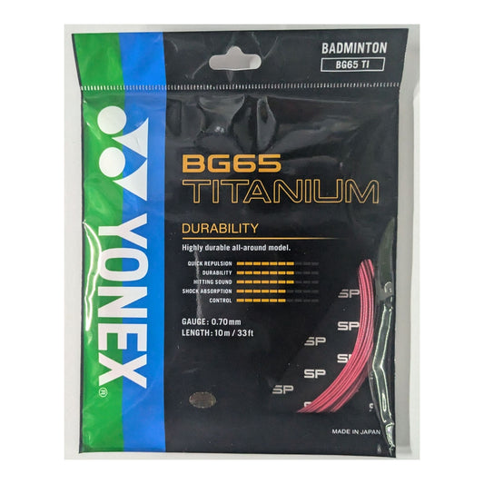 Yonex BG-65 Ti Badminton String – 10m Set – Red