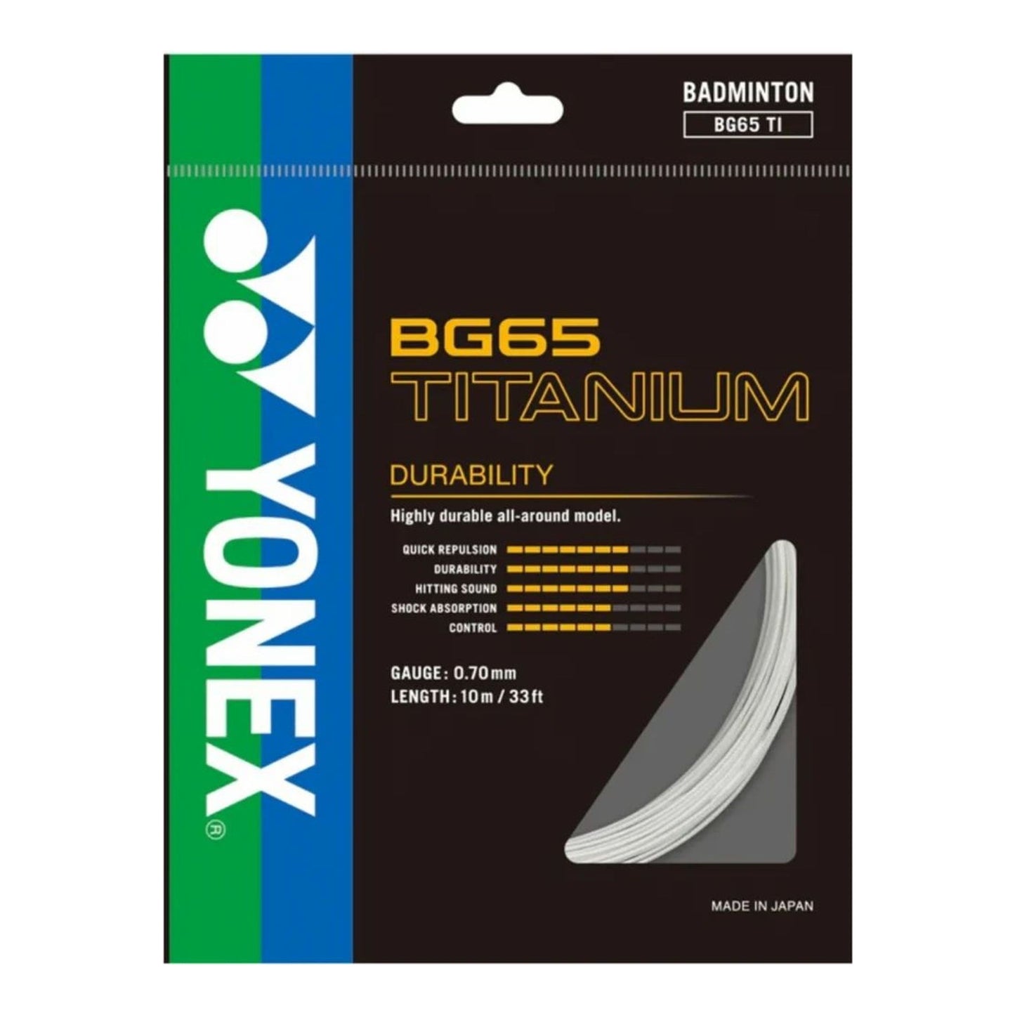 Yonex BG-65 Ti Badminton String – 10m Set – White