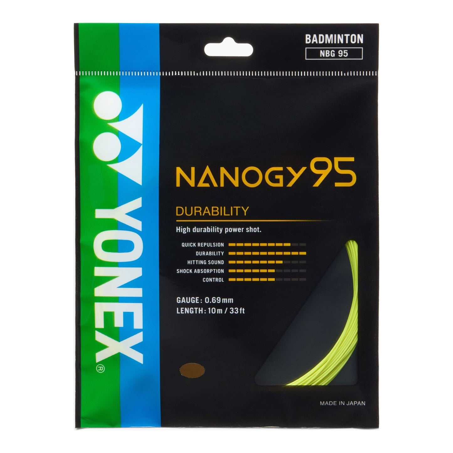 Yonex Nanogy 95 Badminton String – 10m Set – Yellow