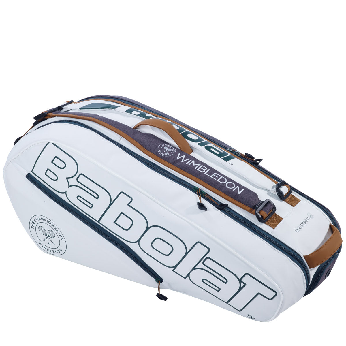 Babolat Wimbledon Pure 6-racket tennis bag, white and grey