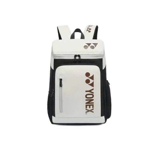 Yonex badminton backpack White/Brown, front view